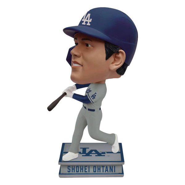 Shohei Ohtani 2024 Los Angeles Dodgers Grey Away Jersey Square Base Bighead Bobblehead