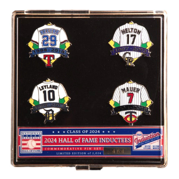 Baseball Hall of Fame 2024 Induction Class Jersey Pin Set Limited Edition of 2,024