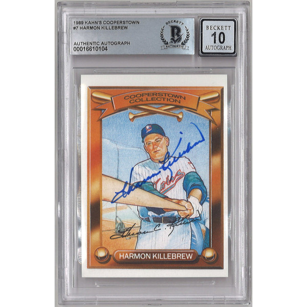 Harmon Killebrew Autographed Card 1989 Kahn's Cooperstown Collection # 7 (Beckett)