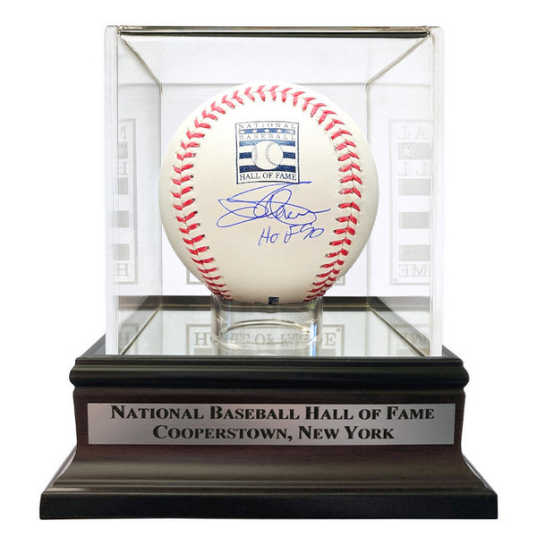 Jim Palmer Autographed Hall of Fame Logo Baseball with HOF 90 Inscription with HOF Case (JSA)