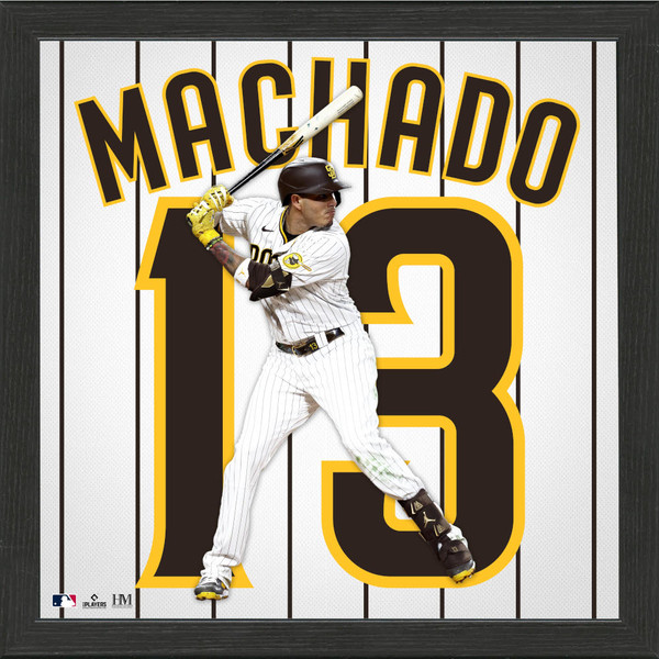 Highland Mint Manny Machado San Diego Padres 13 x 13 Impact Jersey Framed Photo