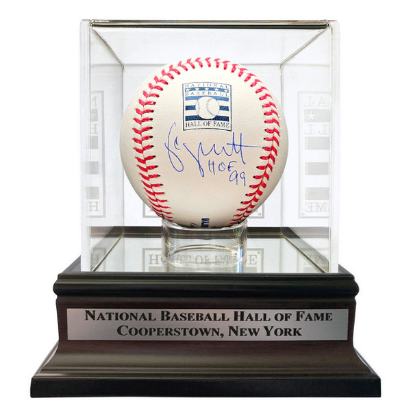 George Brett Autographed Hall of Fame Logo Baseball with HOF 99 Inscription with HOF Case (JSA-47)