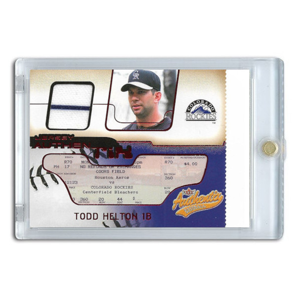 Todd Helton 2003 Fleer Authentic Authentix Cut Game Jersey #JA-TH