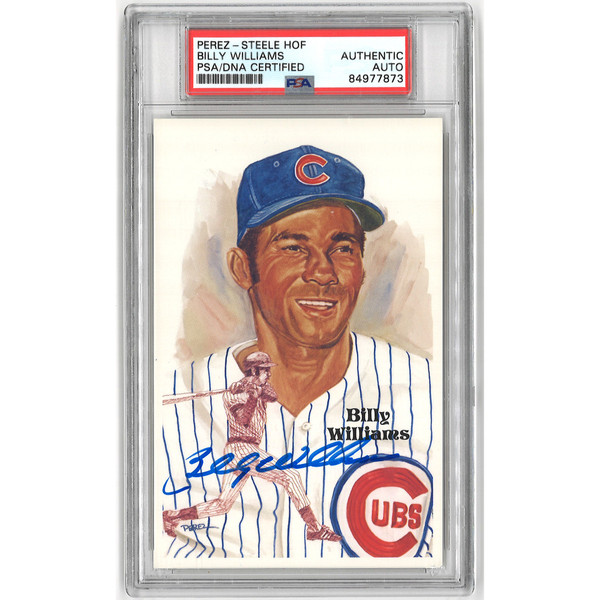 Billy Williams Autographed Perez-Steele HOF Series Postcard #199 (PSA-73)
