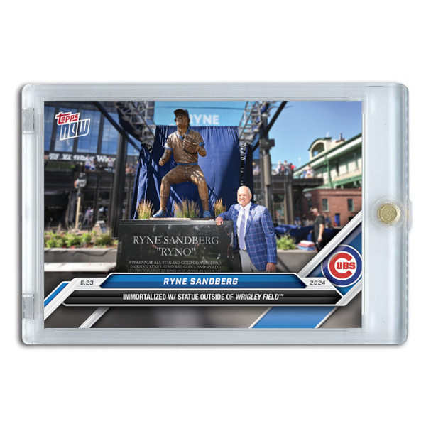 Ryne Sandberg Wrigley Field Statue Dedication 2024 Topps Now Card # 338 Ltd Ed of 3,191