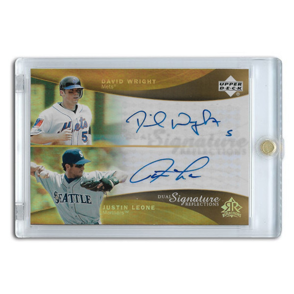 David Wright and Justin Leone Autographed Card 2005 Upper Deck Dual Signature Reflections #DWJL