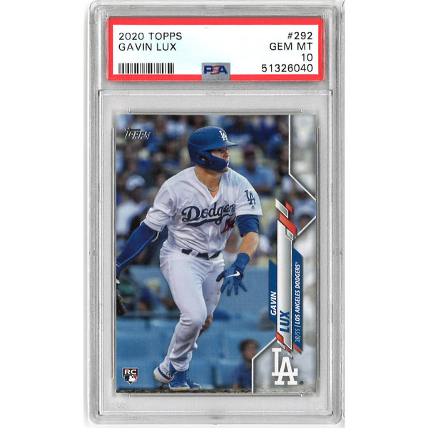 Gavin Lux Los Angeles Dodgers 2020 Topps # 292 Rookie Card PSA 10