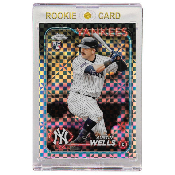 Austin Wells New York Yankees 2024 Topps Chrome X Refractor # 281 Rookie Card