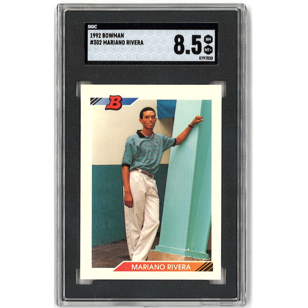 Mariano Rivera New York Yankees 1992 Bowman  # 302 Rookie Card SGC 8.5