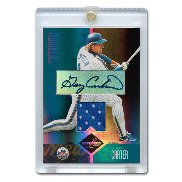Gary Carter Autographed Card 2004 Leaf Limited Monikers Blue # 209 Ltd Ed of 100