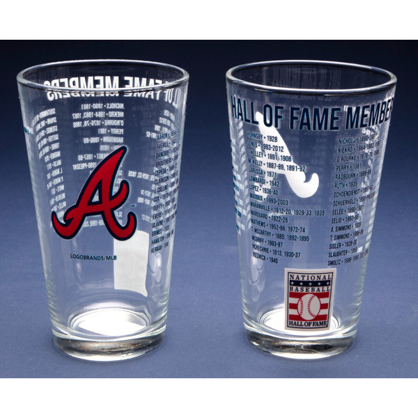 Atlanta Braves Team Hall of Famer 16 Ounce Pint Glass