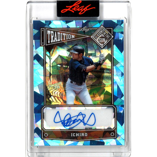Ichiro Suzuki Autographed Card 2025 Leaf Season in the Sun Tradition Blue #T-II1 Ltd Ed of 4