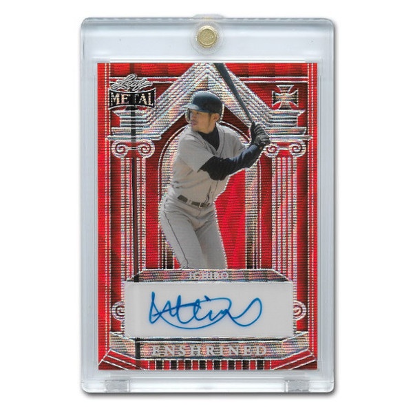 Ichiro Suzuki Autographed Card 2023 Leaf Metal Enshrined Red # E-I1 Ltd Ed of 3