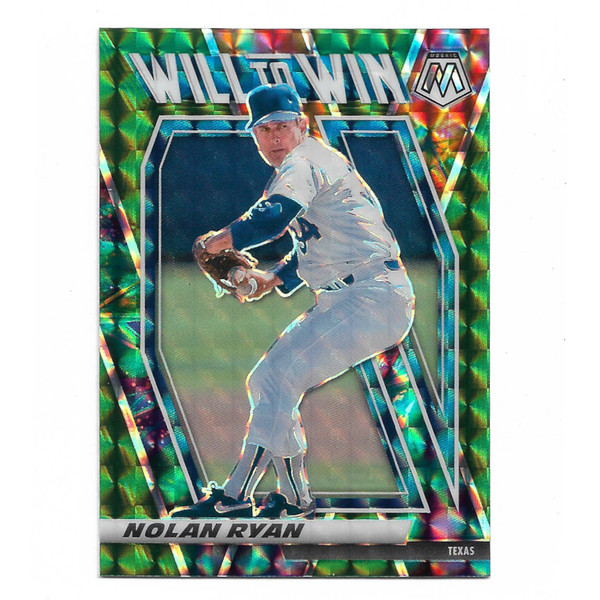 Nolan Ryan 2021 Panini Mosaic Will to Win Green Holo # 9