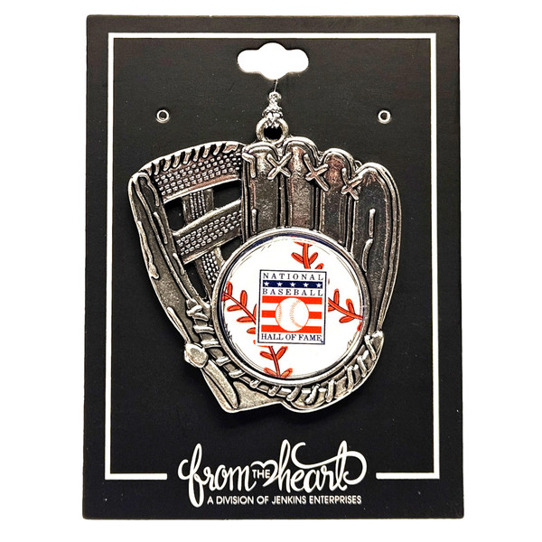 Baseball Hall of Fame Metal Baseball Glove Ornament