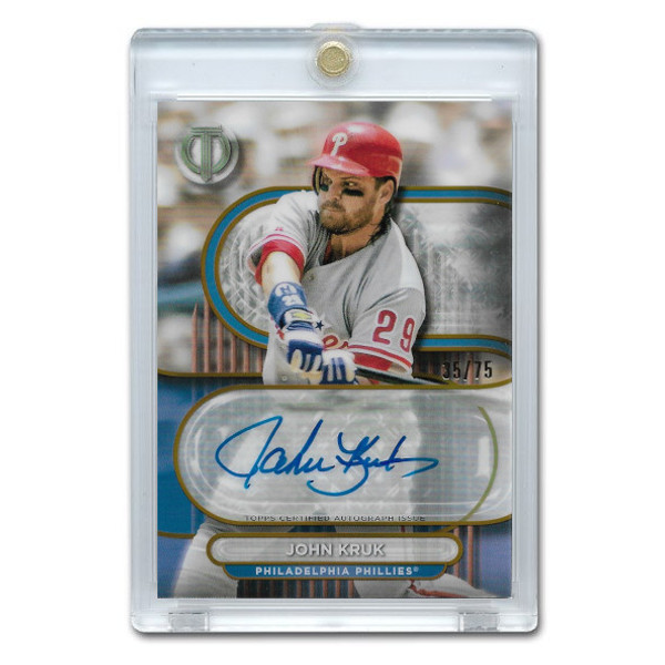 John Kruk Autographed Card 2024 Topps Tribute Gold # TA-JK Ltd Ed of 75