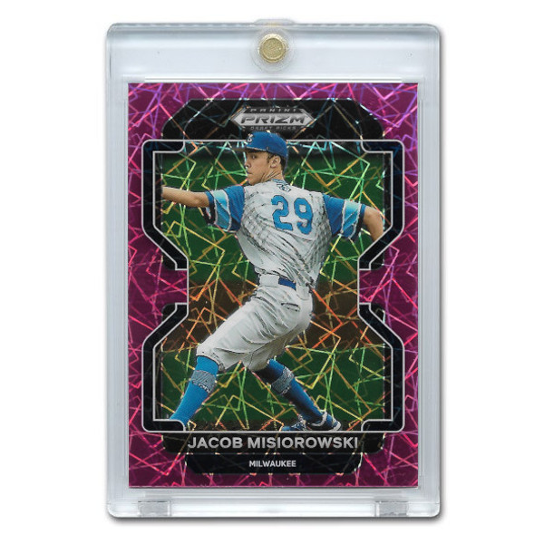Jacob Misiorowski 2022 Panini Prizm Draft Picks Prizms Neon Pink Velocity # 63 Pre-Rookie Card