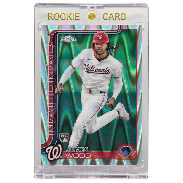 James Wood Washington Nationals 2025 Topps Chrome Ray Wave Refractor # 132 Rookie Card