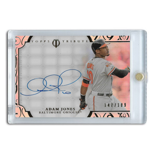 Adam Jones Autographed Card 2015 Topps Tribute Ltd Ed of 189