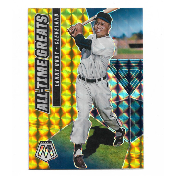 Larry Doby 2021 Panini Mosaic All-Time Greats Yellow Holo # 10