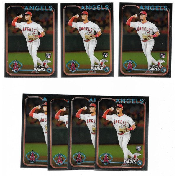 Kyren Paris Los Angeles Angels Lot of 7 2024 Topps Chrome # 151 Rookie Cards