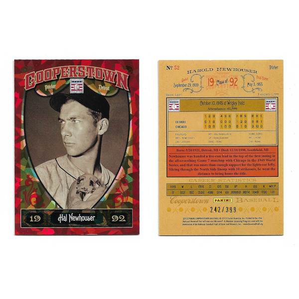 Hal Newhouser 2013 Panini Cooperstown Red Crystal Collection # 52 Baseball Card Ltd Ed of 399