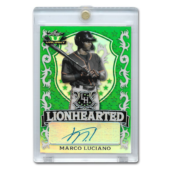 Marco Luciano Autographed Card 2021 Leaf Valiant Lionhearted # LH-ML1