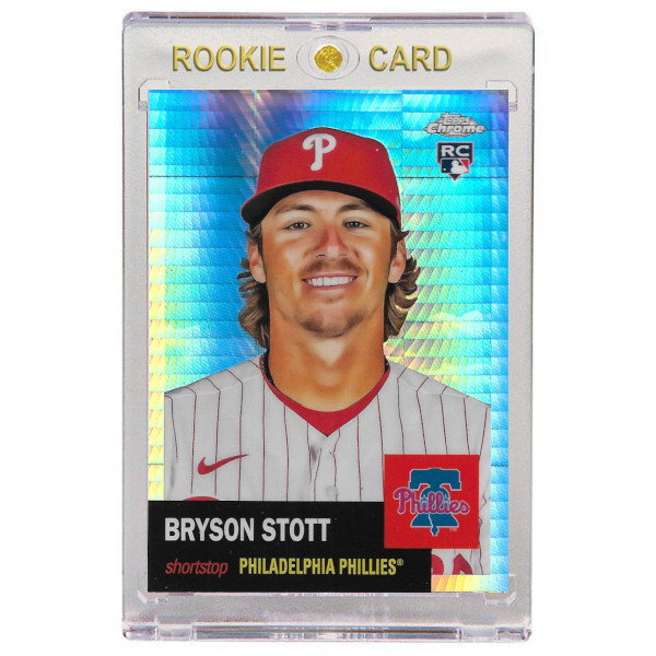 Bryson Stott Philadelphia Phillies 2022 Topps Chrome Anniversary Prism Refractor # 79 Rookie Card