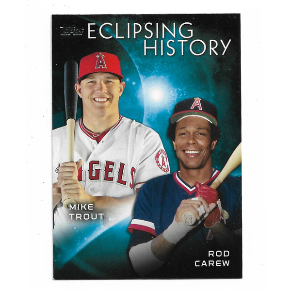 Mike Trout and Rod Carew 2015 Topps Eclipsing History # 5