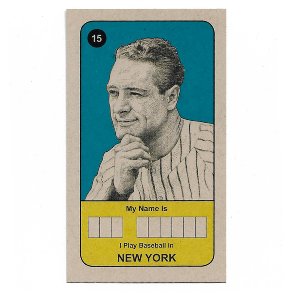 Lou Gehrig Spot the Winner Baseball Game Reprint Card