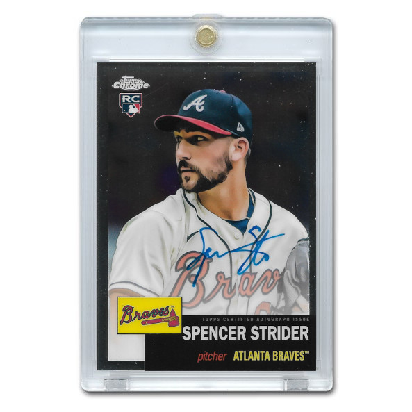 Spencer Strider Autographed Card 2022 Topps Chrome Platinum Anniversary # CPA-SS Rookie Card