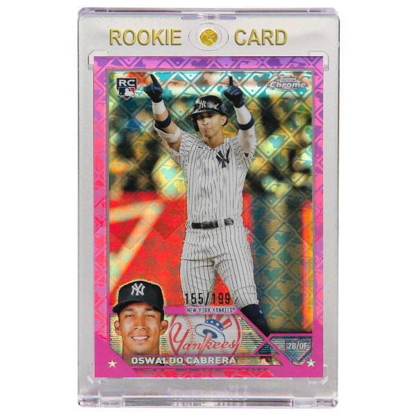Oswaldo Cabrera New York Yankees 2023 Topps Chrome Pink Logo Refractor # 69 Rookie Card