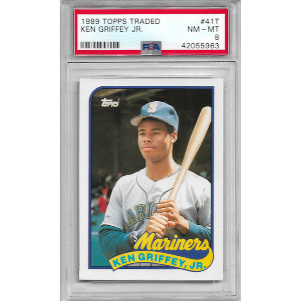Ken Griffey Jr. Seattle Mariners 1989 Topps Traded # 41T Rookie Card PSA 8