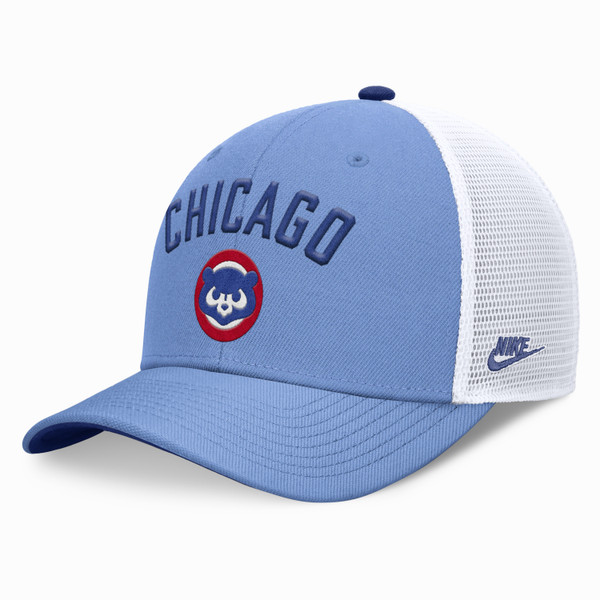 Men’s Nike Chicago Cubs Cooperstown Collection Light Blue and White Adjustable Mesh Snapback Cap