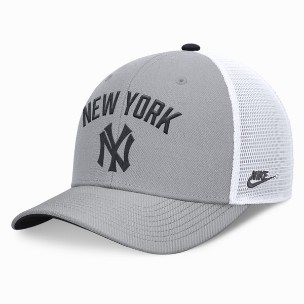 Men’s Nike New York Yankees Cooperstown Collection Grey and White Adjustable Mesh Snapback Cap