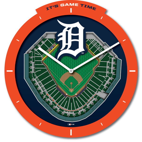 Detroit Tigers Stadium View 3D Wall Clock