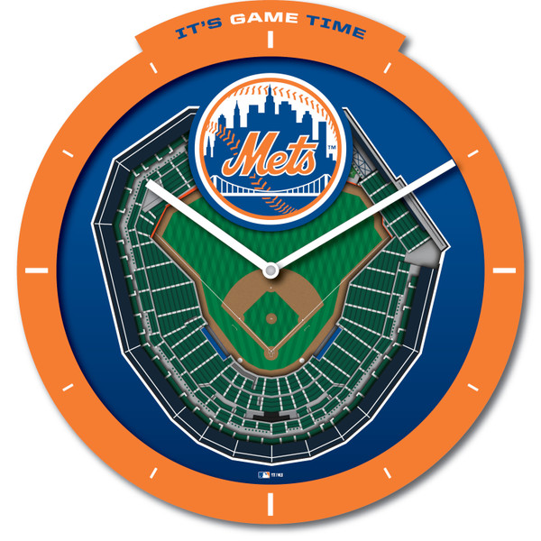 New York Mets Stadium View 3D Wall Clock
