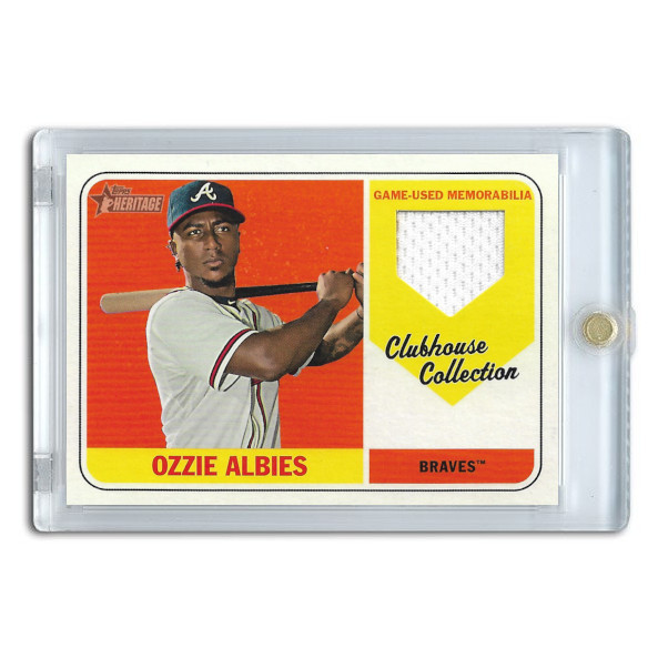 Ozzie Albies 2018 Topps Heritage Clubhouse Collection Relic # CCR-JT Rookie Card