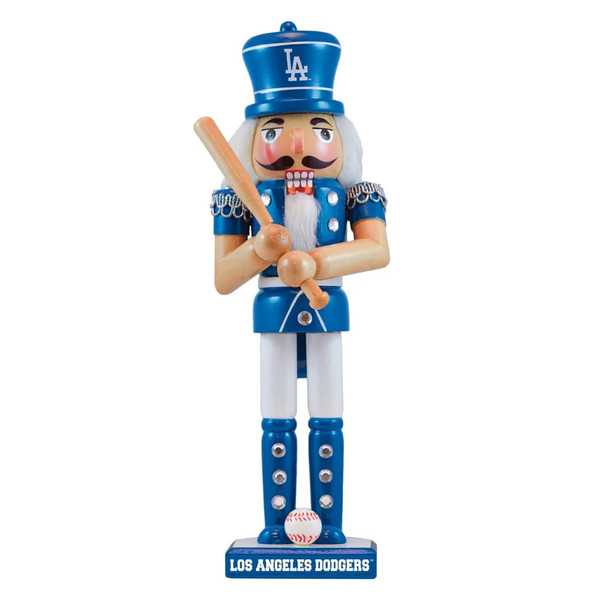 Los Angeles Dodgers 12 Inch Wooden Holiday Nutcracker