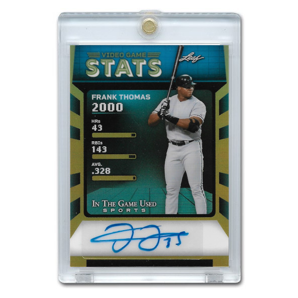 Frank Thomas Autographed Card 2025 Leaf In The Game Used Sports Video Game Stats # VG-FT1 Ltd Ed of 8