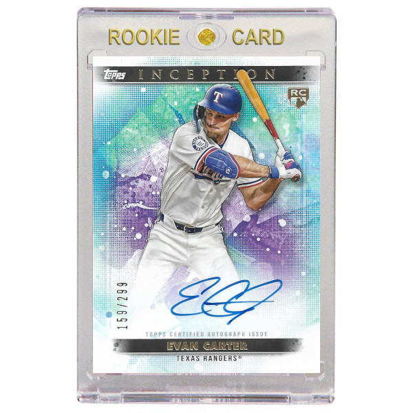 Evan Carter Autographed 2024 Topps Inception Rookies & Emerging Stars # BRES-EC Rookie Card Ltd Ed of 299