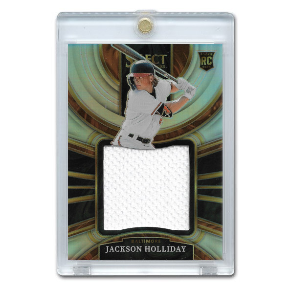 Jackson Holliday 2023 Panini Select Rookie Jumbo Swatche Prizm Silver # PJS- JH Ltd Ed of 199