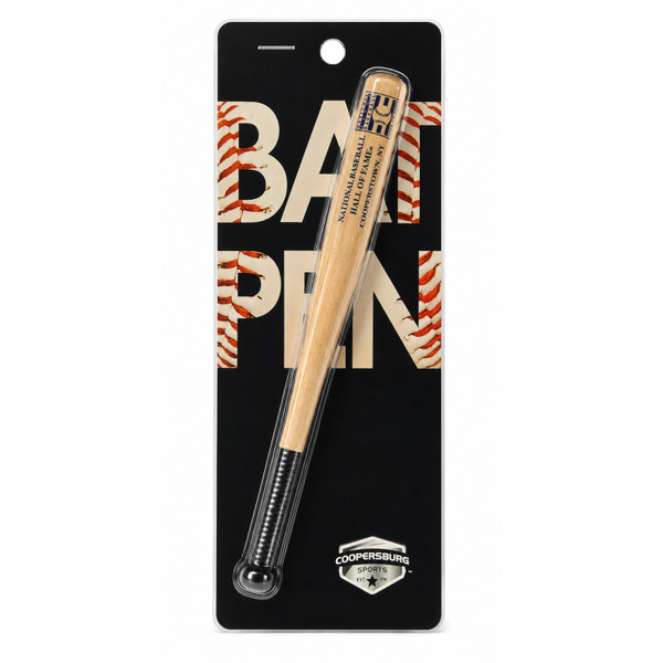 Baseball Hall of Fame Wood Bat Pen with Grip Cap