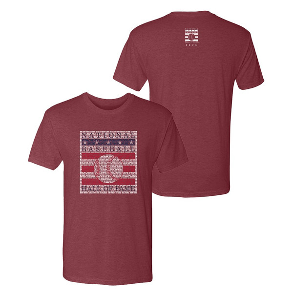 Men’s 108 Stitches Baseball Hall of Fame Heather Maroon 2026 Logo Members T-Shirt