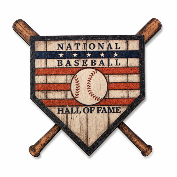 Baseball Hall of Fame Wood Home Plate Magnet