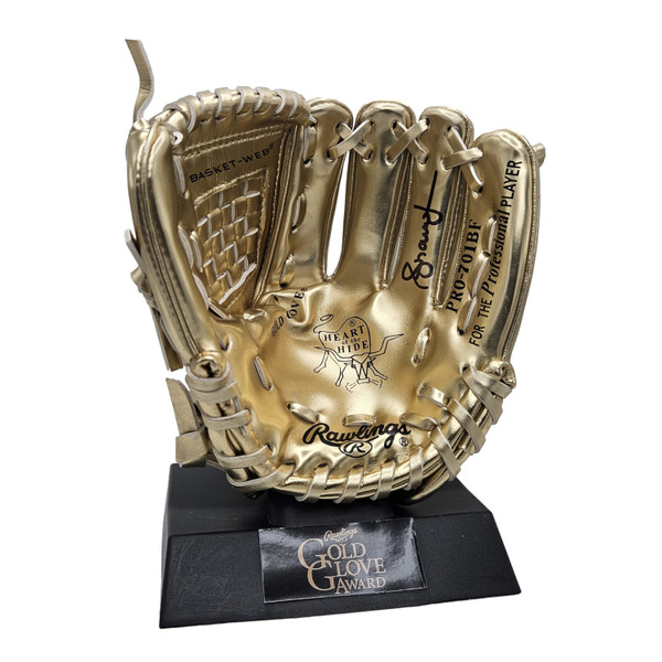 Andruw Jones Autographed Rawlings Mini Gold Glove Award (JSA)