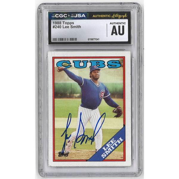 Lee Smith Autographed Card 1990 Fleer # 287 (JSA/CGC)
