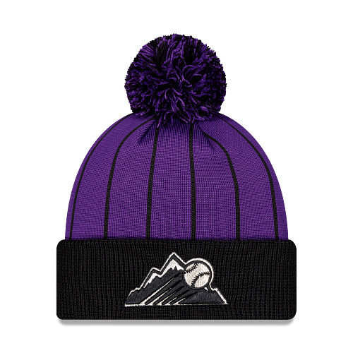New Era Colorado Rockies Batting Practice Purple and Black Knit Cap