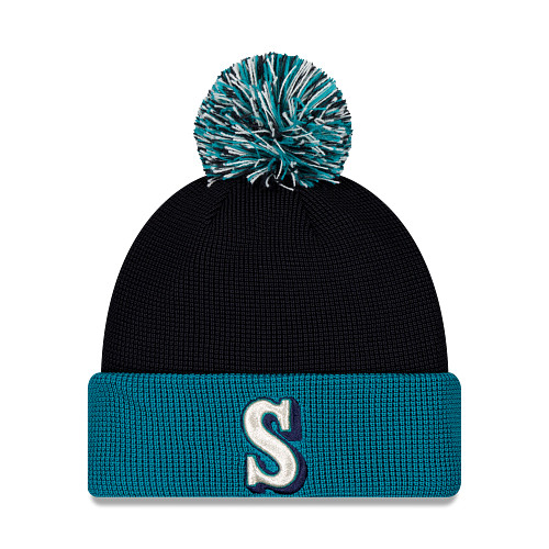 New Era Seattle Mariners Batting Practice Navy and Teal Knit Cap