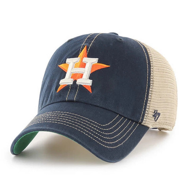 Men’s ‘47 Brand Houston Astros Trawler Clean Up Navy and White Adjustable Cap